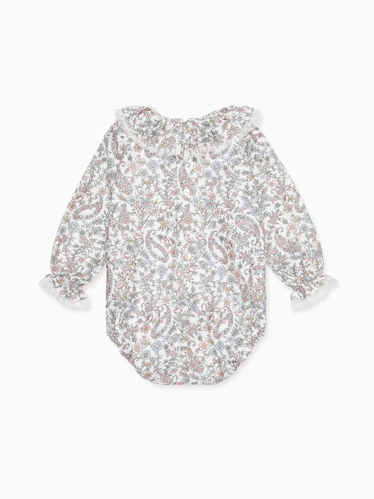 Ivory Floral Chloe Baby Girl Smock Romper