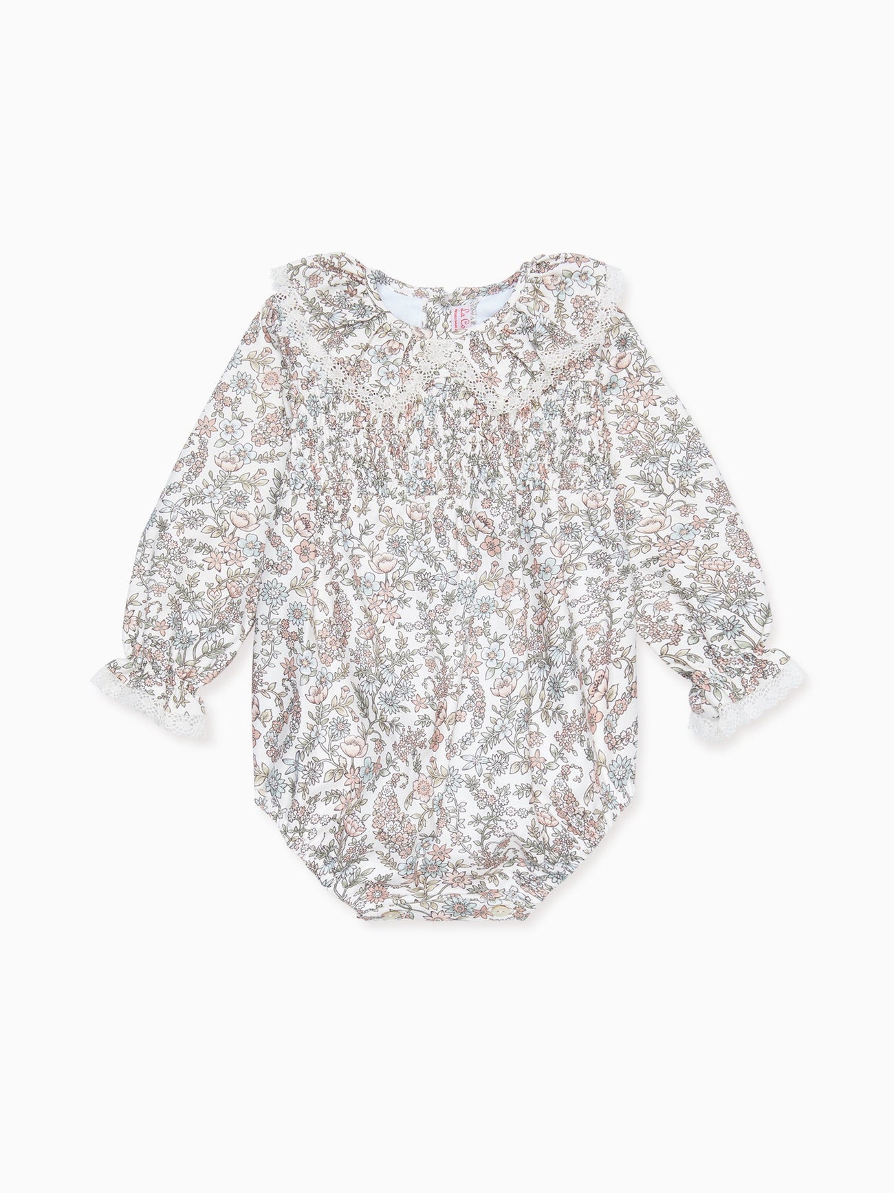 Ivory Floral Chloe Baby Girl Smock Romper