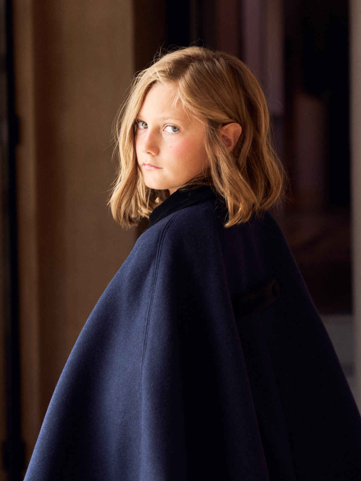Navy Clara Girl Cape