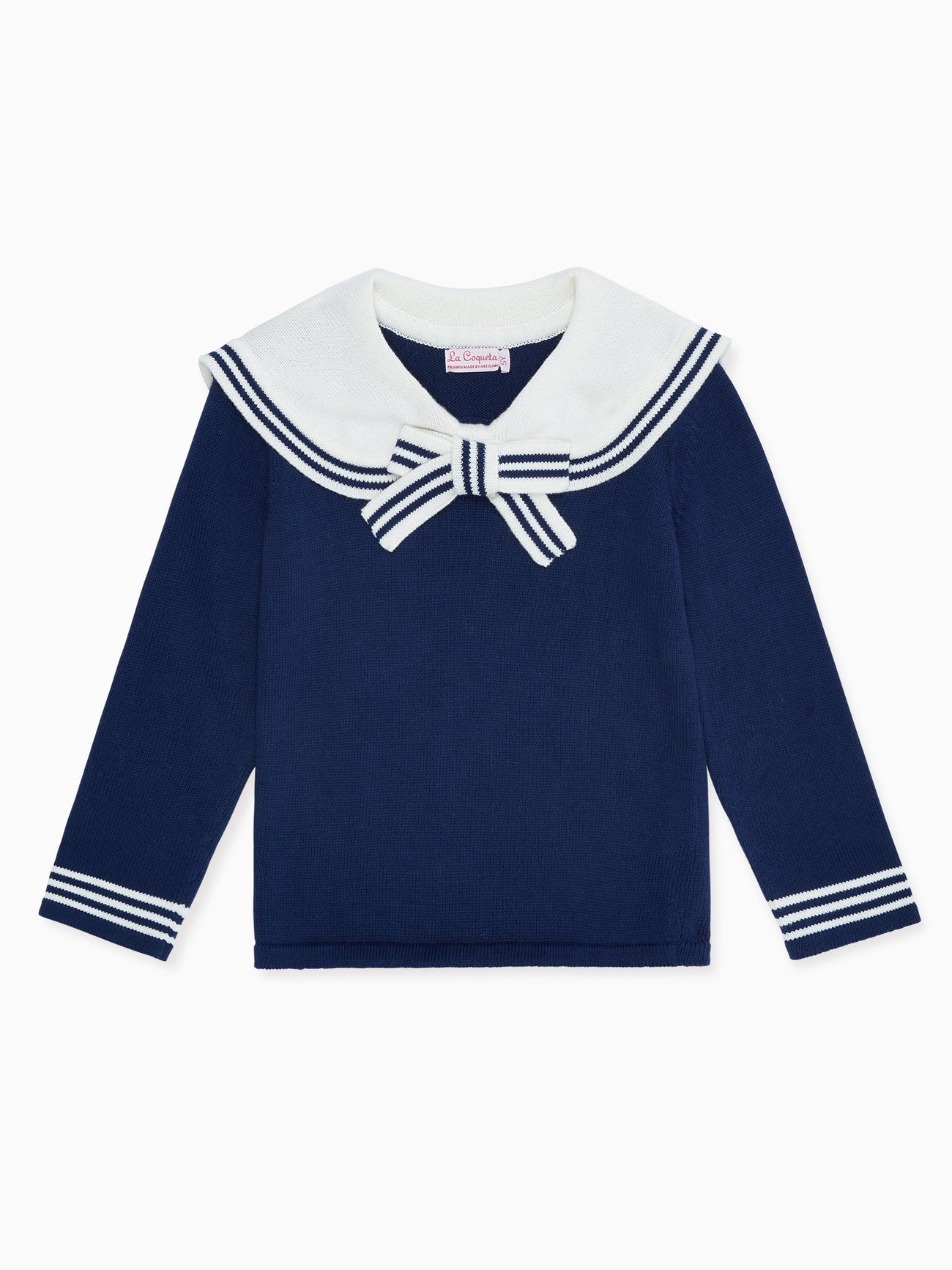 Navy Claudina Girl Nautical Cotton Jumper