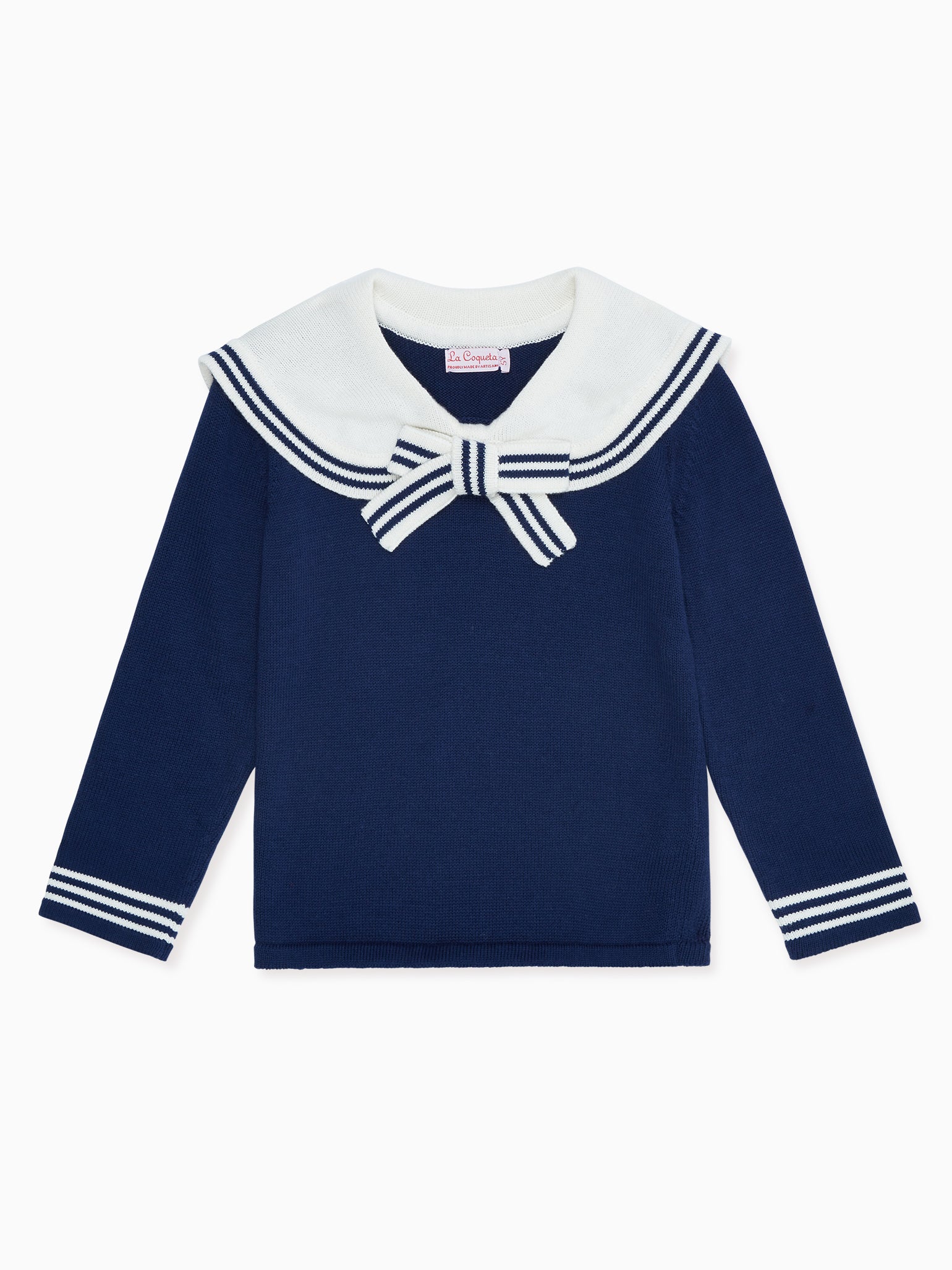 Navy Claudina Girl Nautical Cotton Jumper