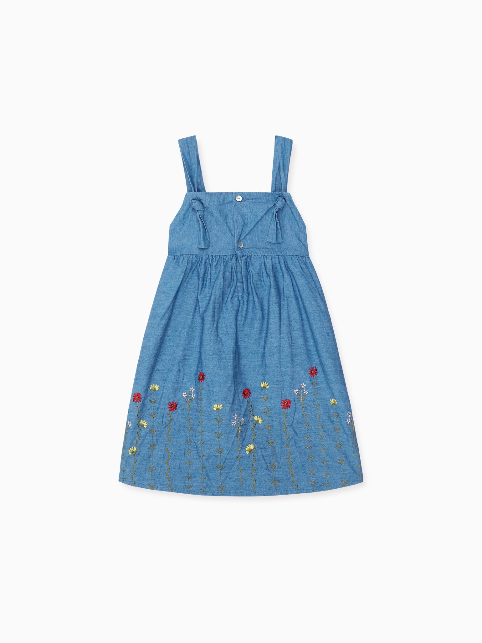 Blue Floral Clementina Girl Embroidered Dress