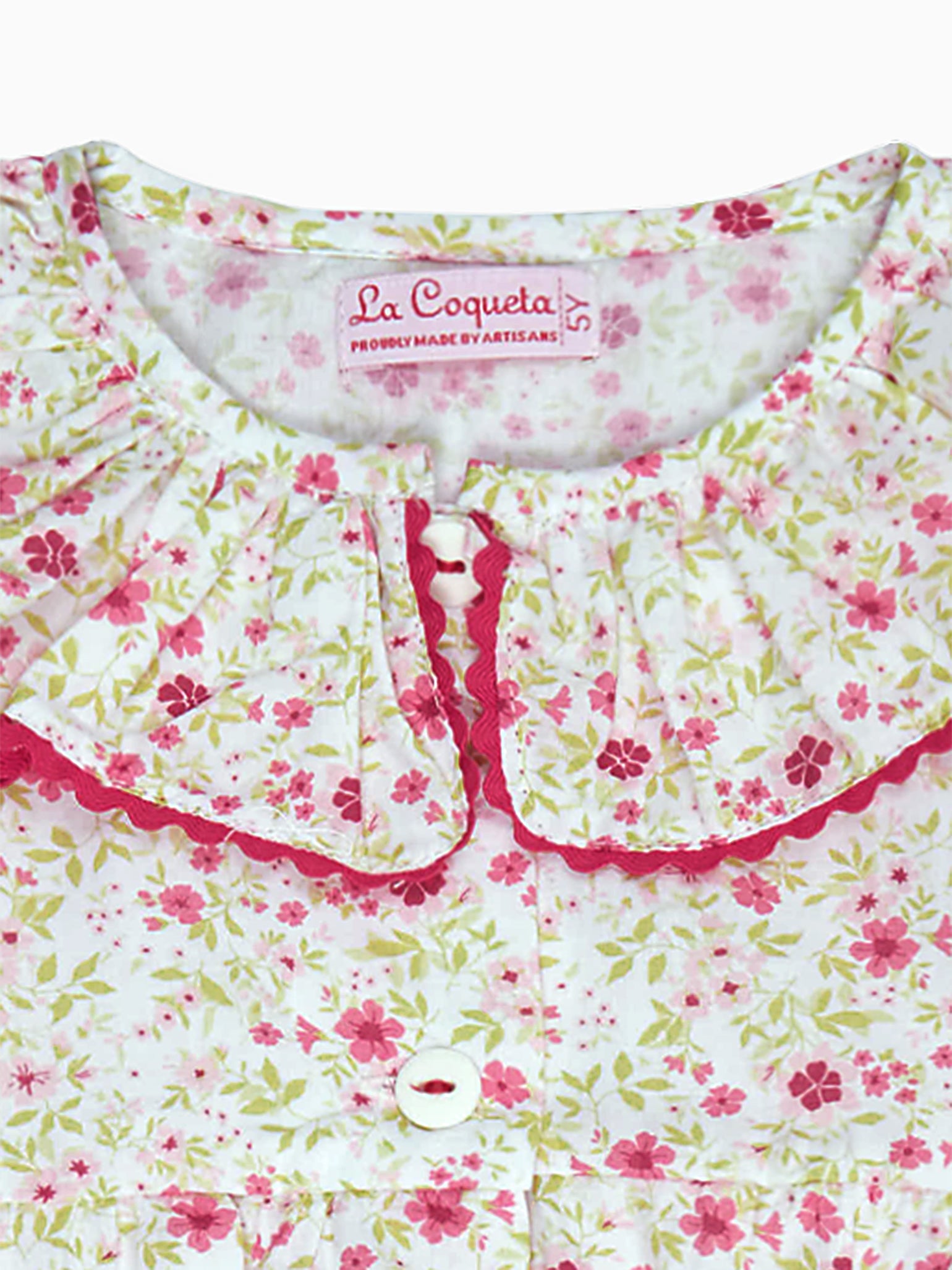 Pink Floral Clia Girl Cotton Nightgown