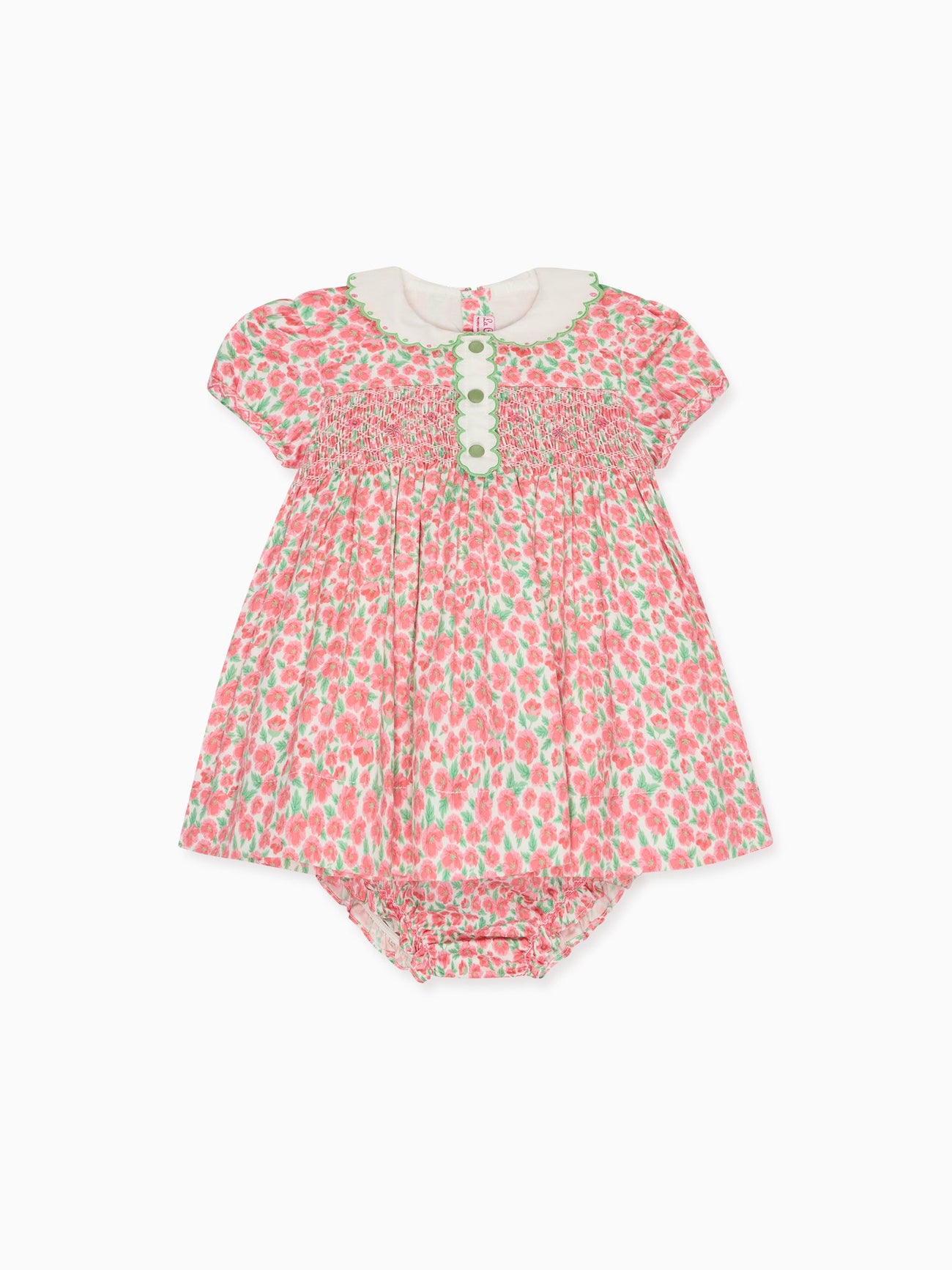 Red Floral Coco Baby Girl Hand-Smocked Set