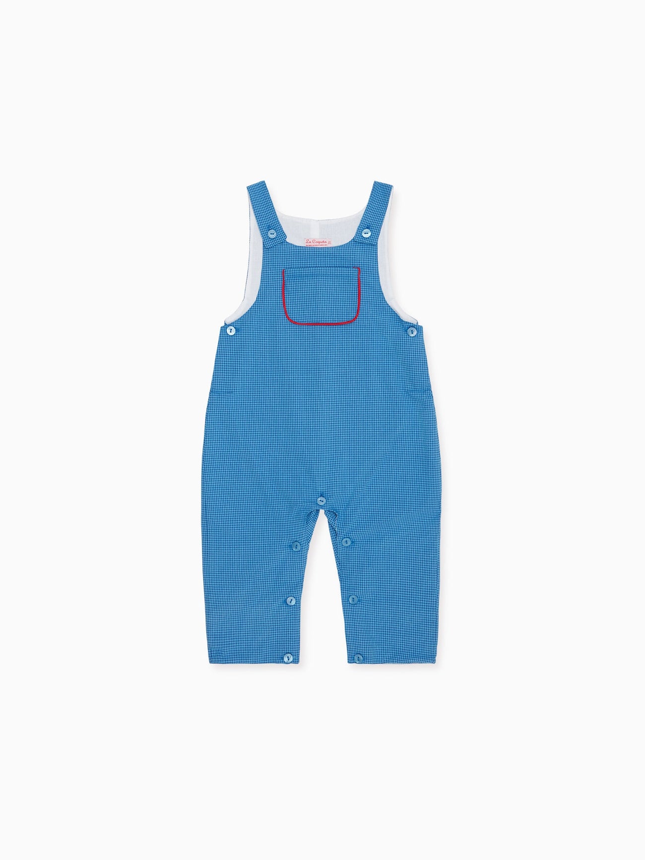 Blue Gingham Coroza Baby Dungarees