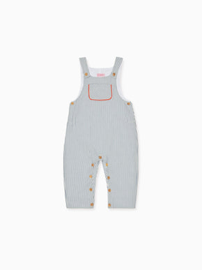 Navy Stripe Coroza Baby Dungarees
