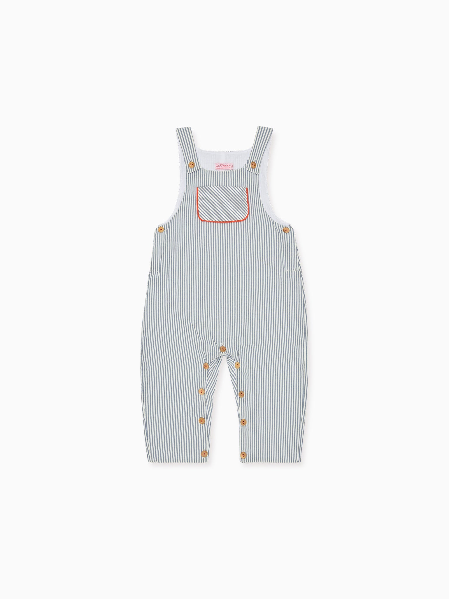 Navy Stripe Coroza Baby Dungarees