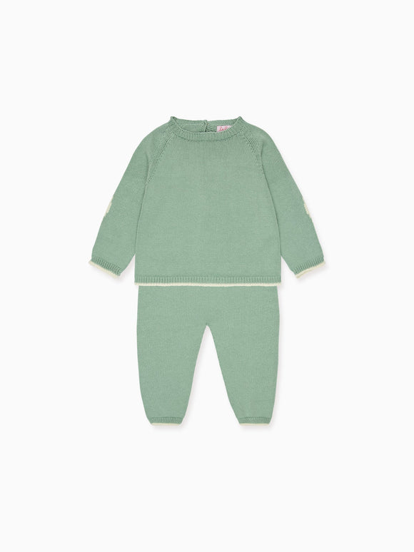 Sage Mirlo Cotton Baby Knitted Set