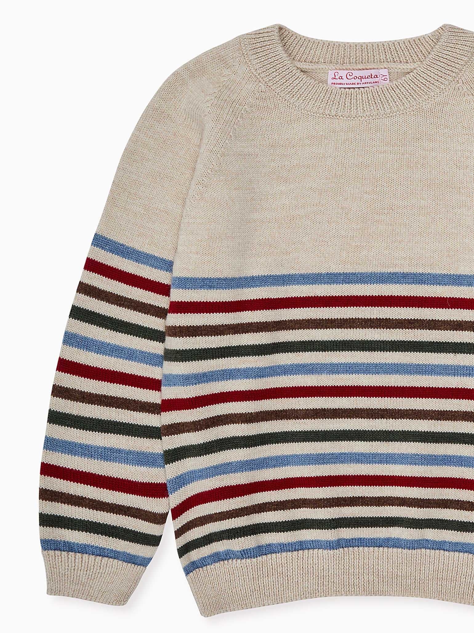 Oatmeal Stripe Curro Merino Boy Jumper