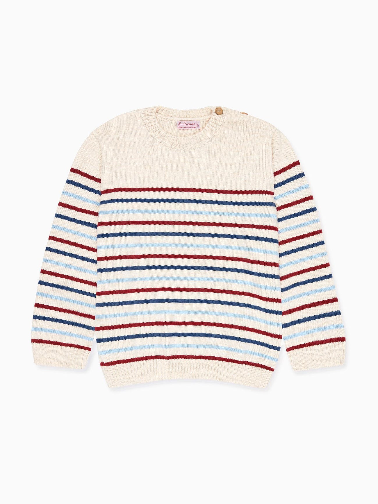 Oatmeal Stripe Curro Merino Boy Jumper