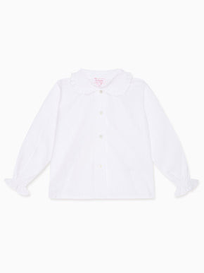 White Dameras Long Sleeve Girl Shirt