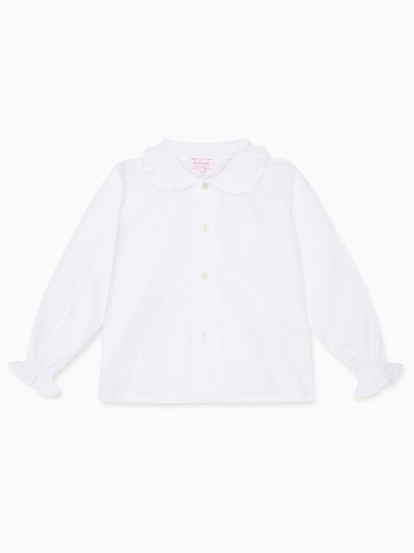 White Dameras Long Sleeve Girl Shirt