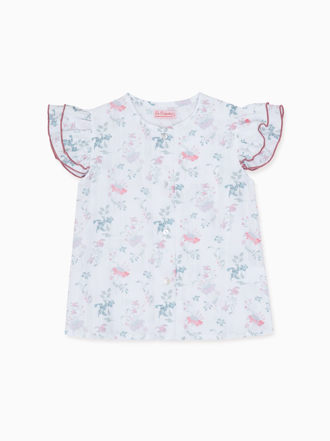 Ivory Floral Dayana Girl Cotton Shirt