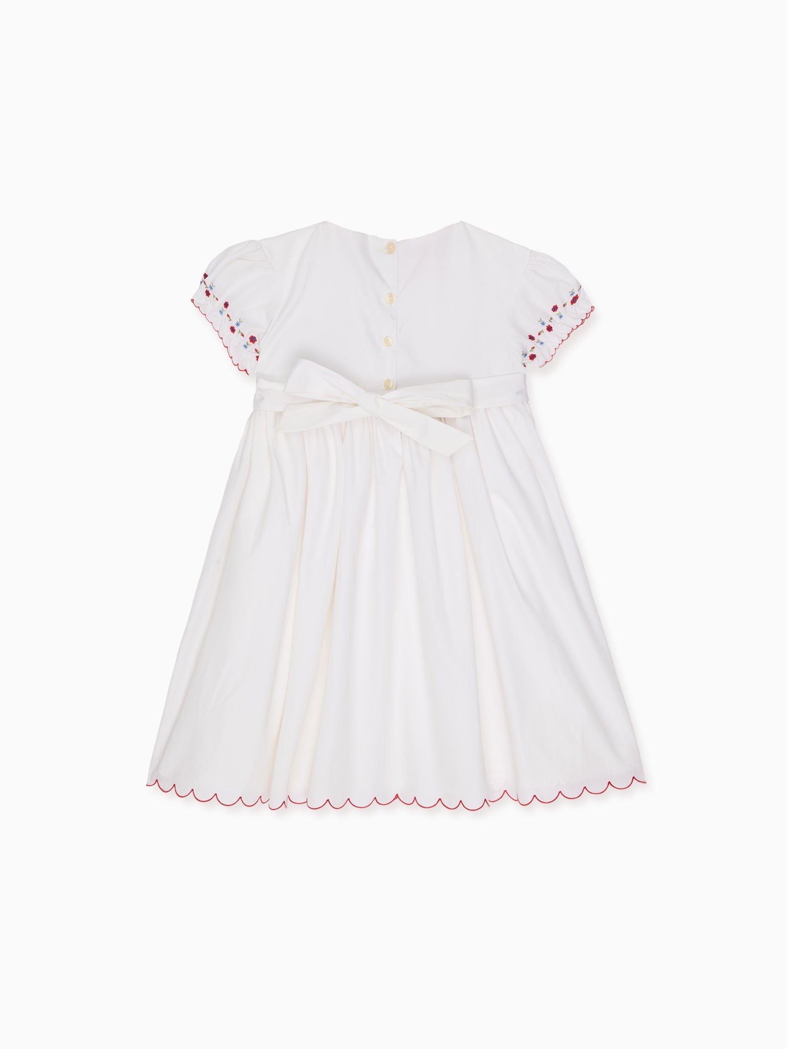 White Delilah Hand-Smocked Girl Dress
