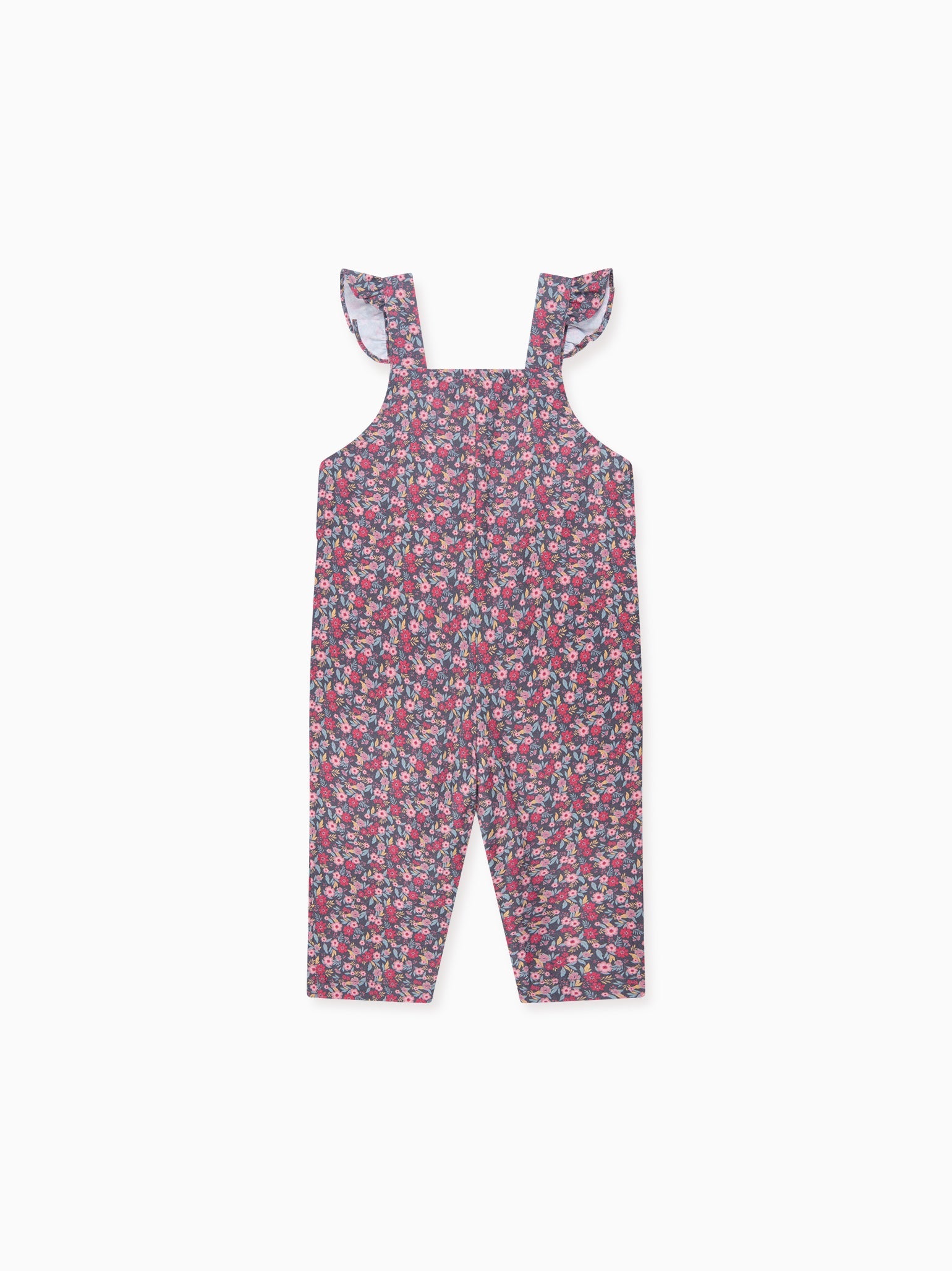 Navy Floral Delphina Baby Girl Dungarees