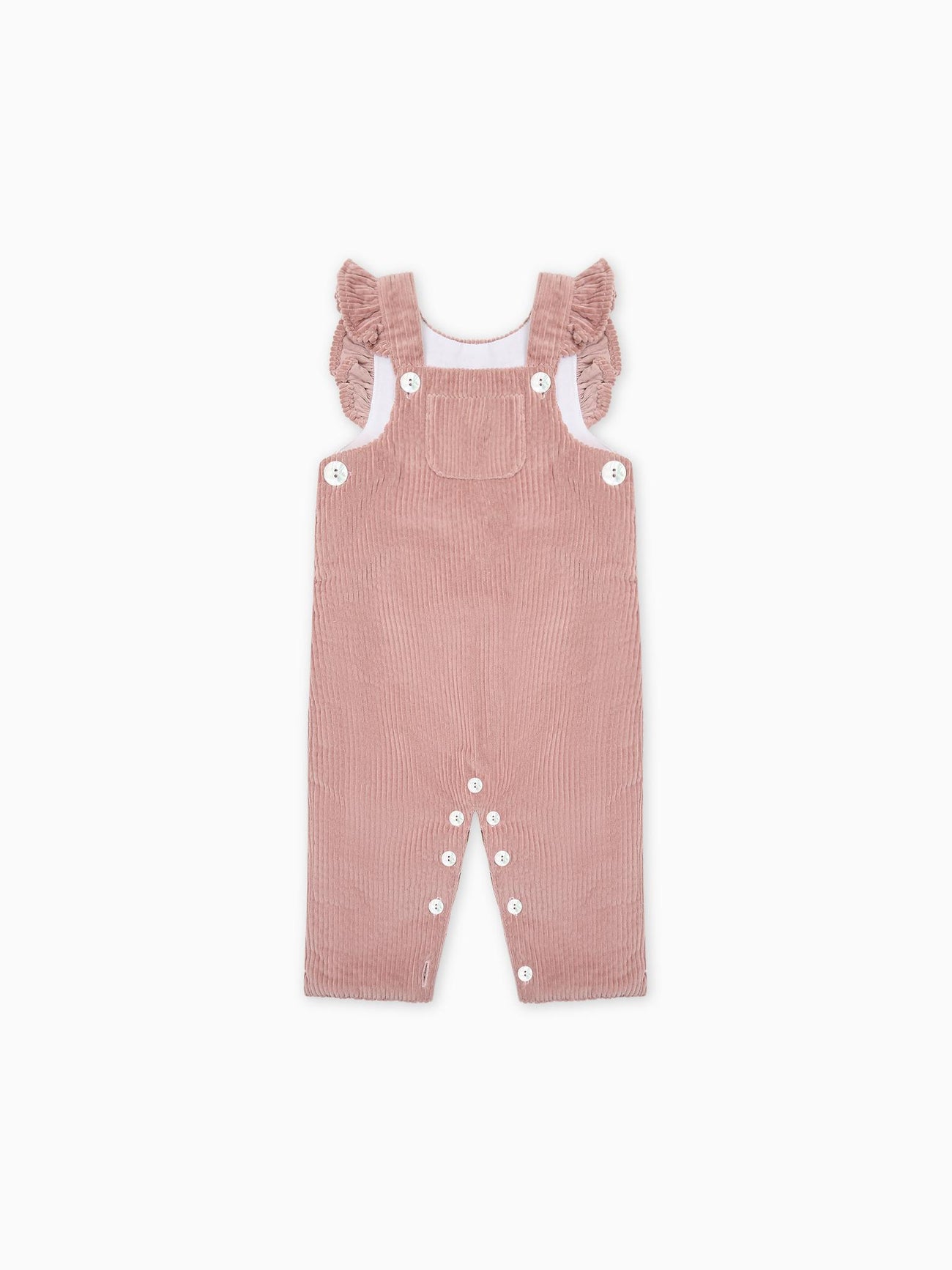 Dusty Pink Delphina Corduroy Baby Girl Dungarees