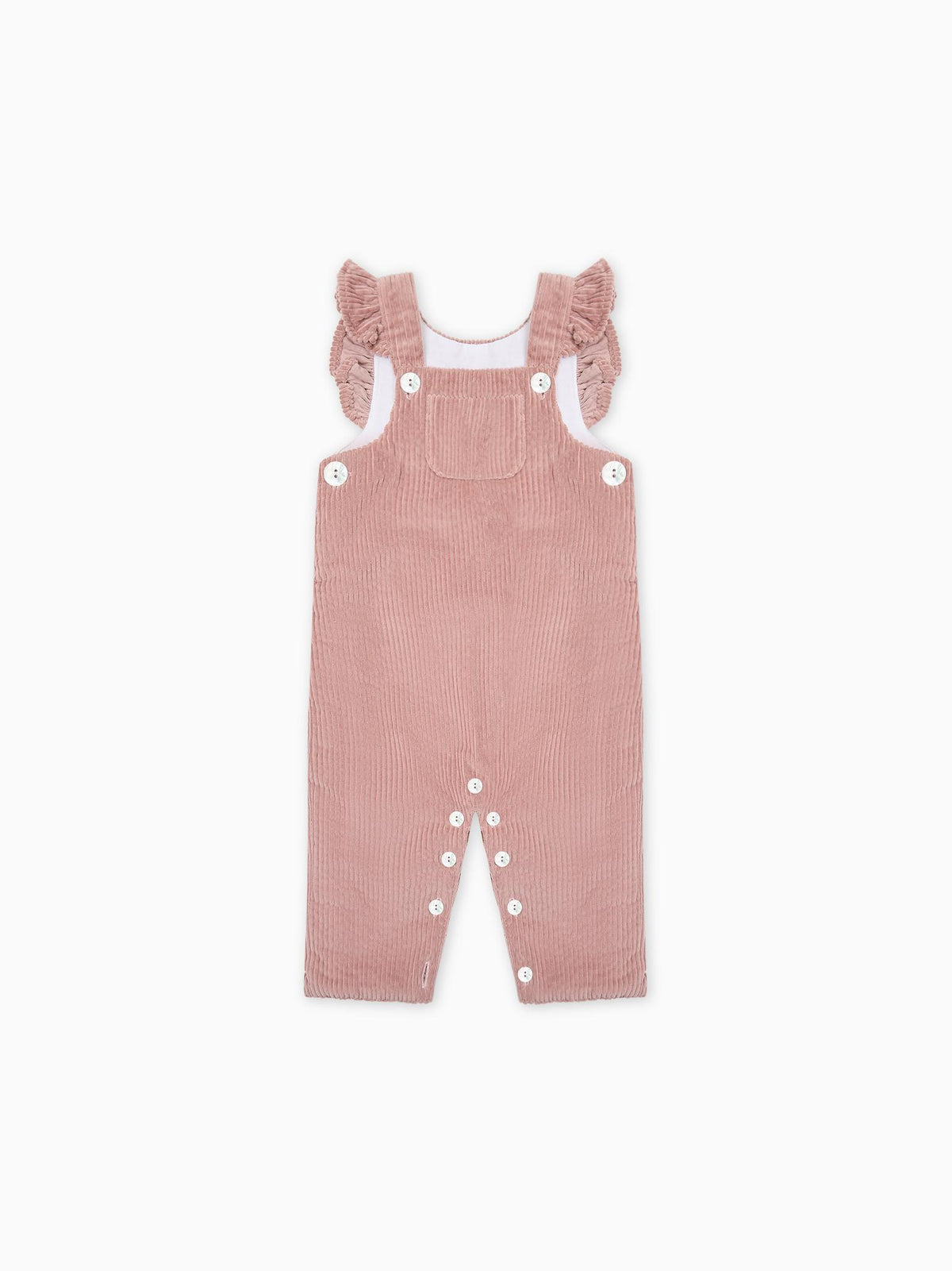 Dusty Pink Delphina Corduroy Baby Girl Dungarees