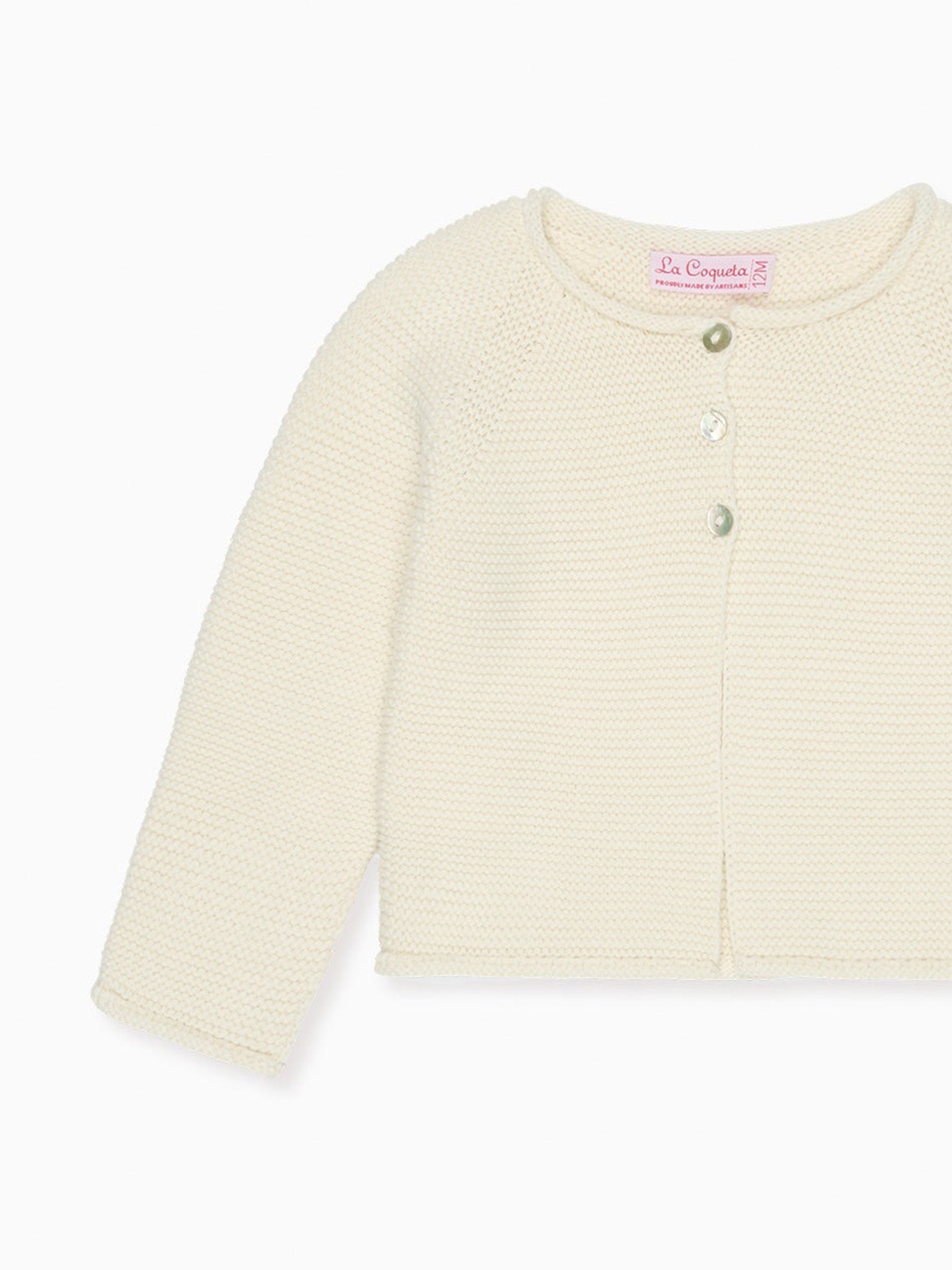 Ivory Denia Cotton Baby Cardigan
