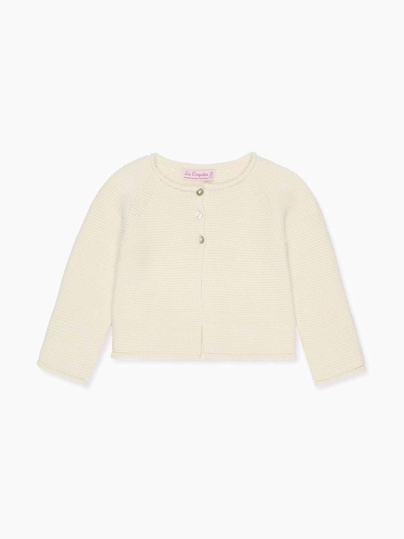 Ivory Denia Cotton Baby Cardigan