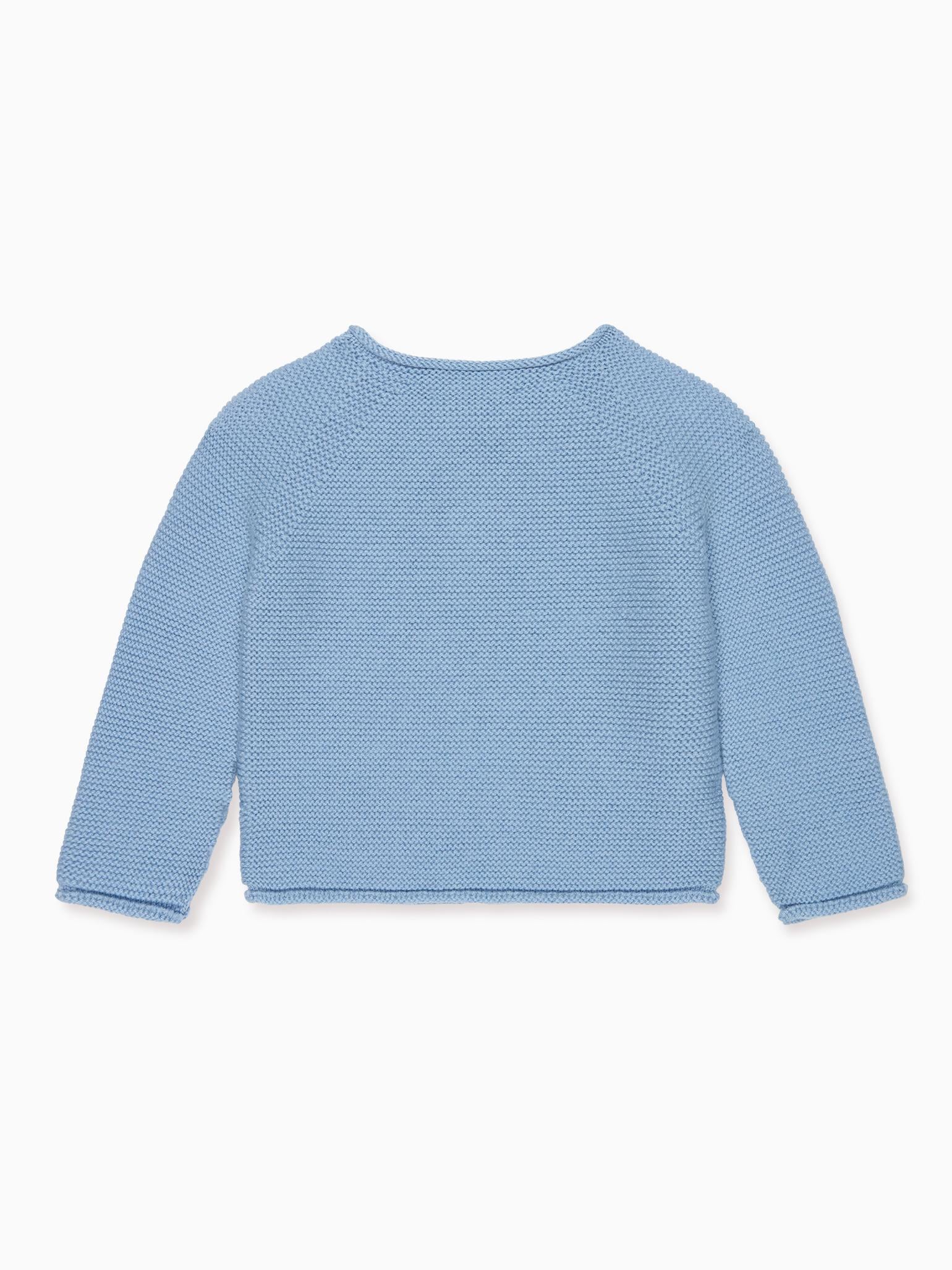 Dusty Blue Denia Merino Baby Cardigan