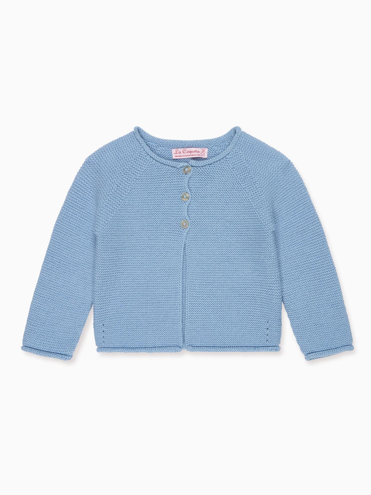 Dusty Blue Denia Merino Baby Cardigan