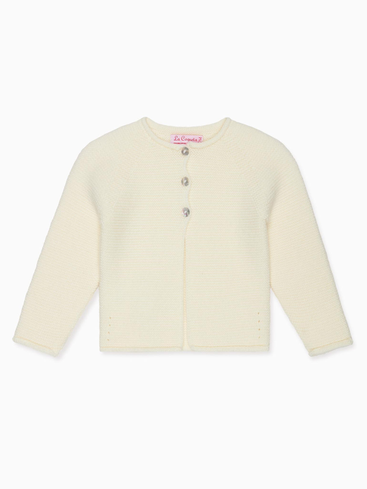 Ivory Denia Merino Baby Cardigan