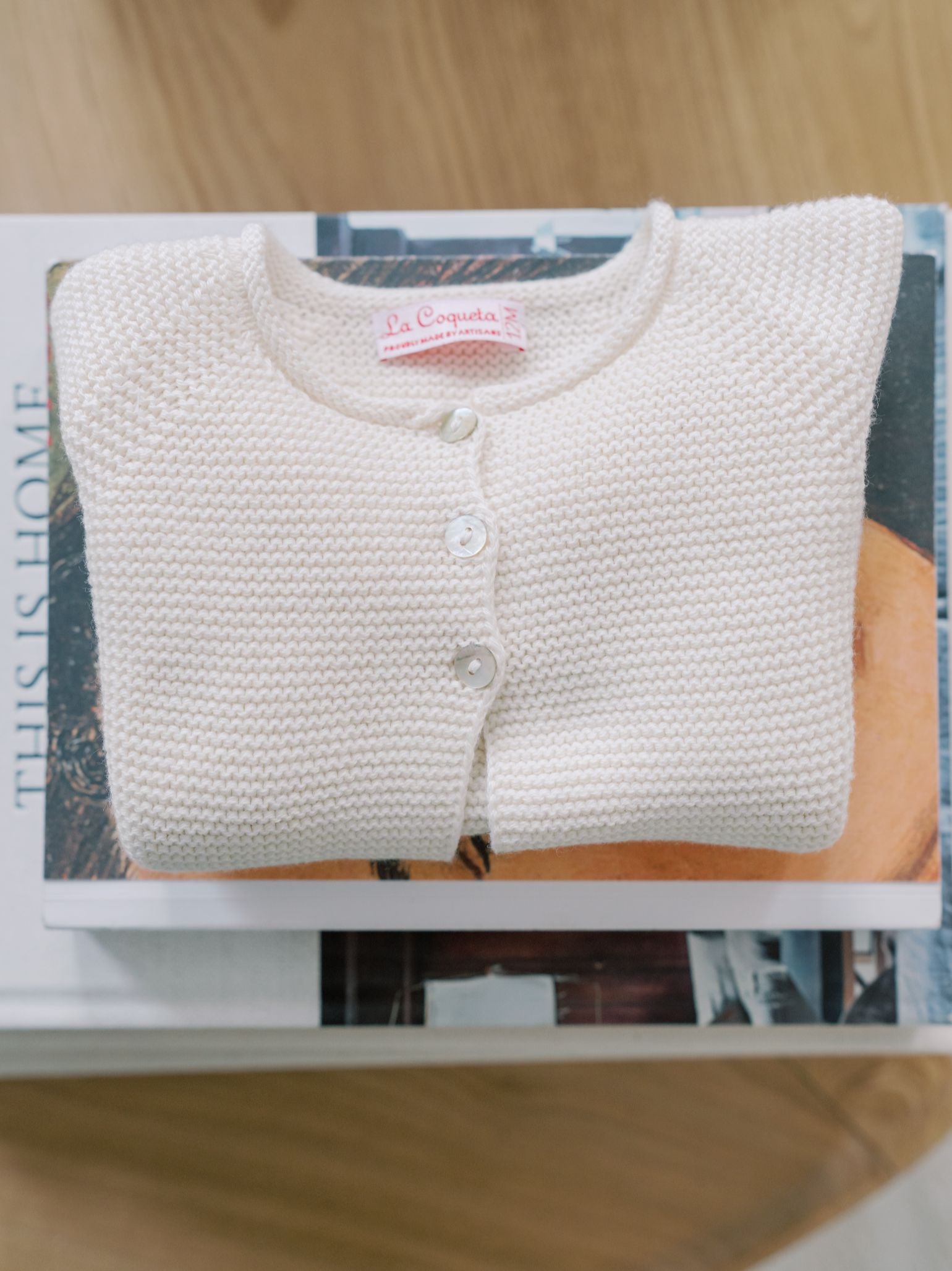 Ivory Denia Cotton Baby Cardigan