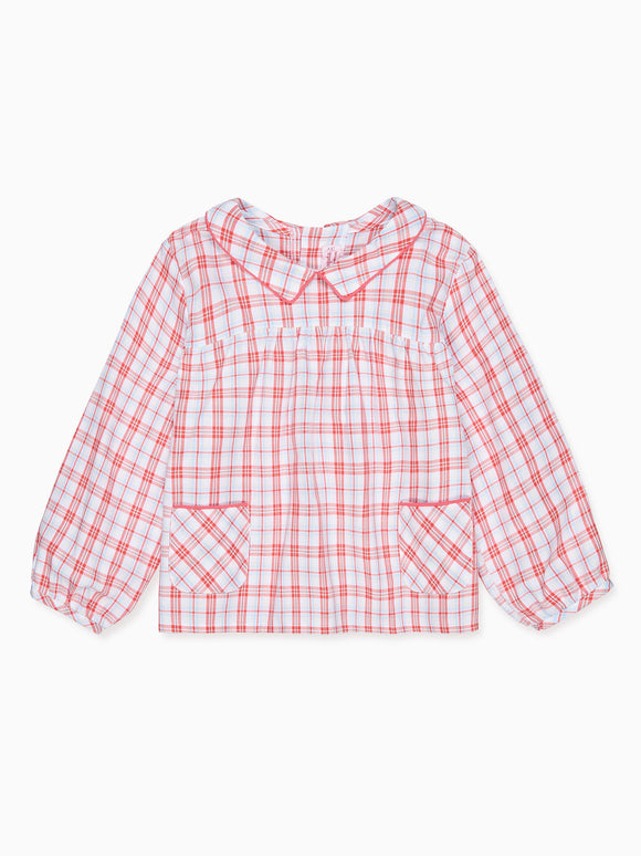Red Check Devina Long Sleeve Baby Shirt