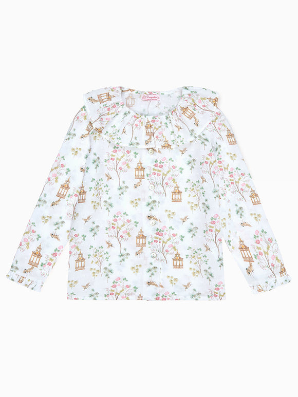 Ivory Blossom Diana Long Sleeve Girl Shirt