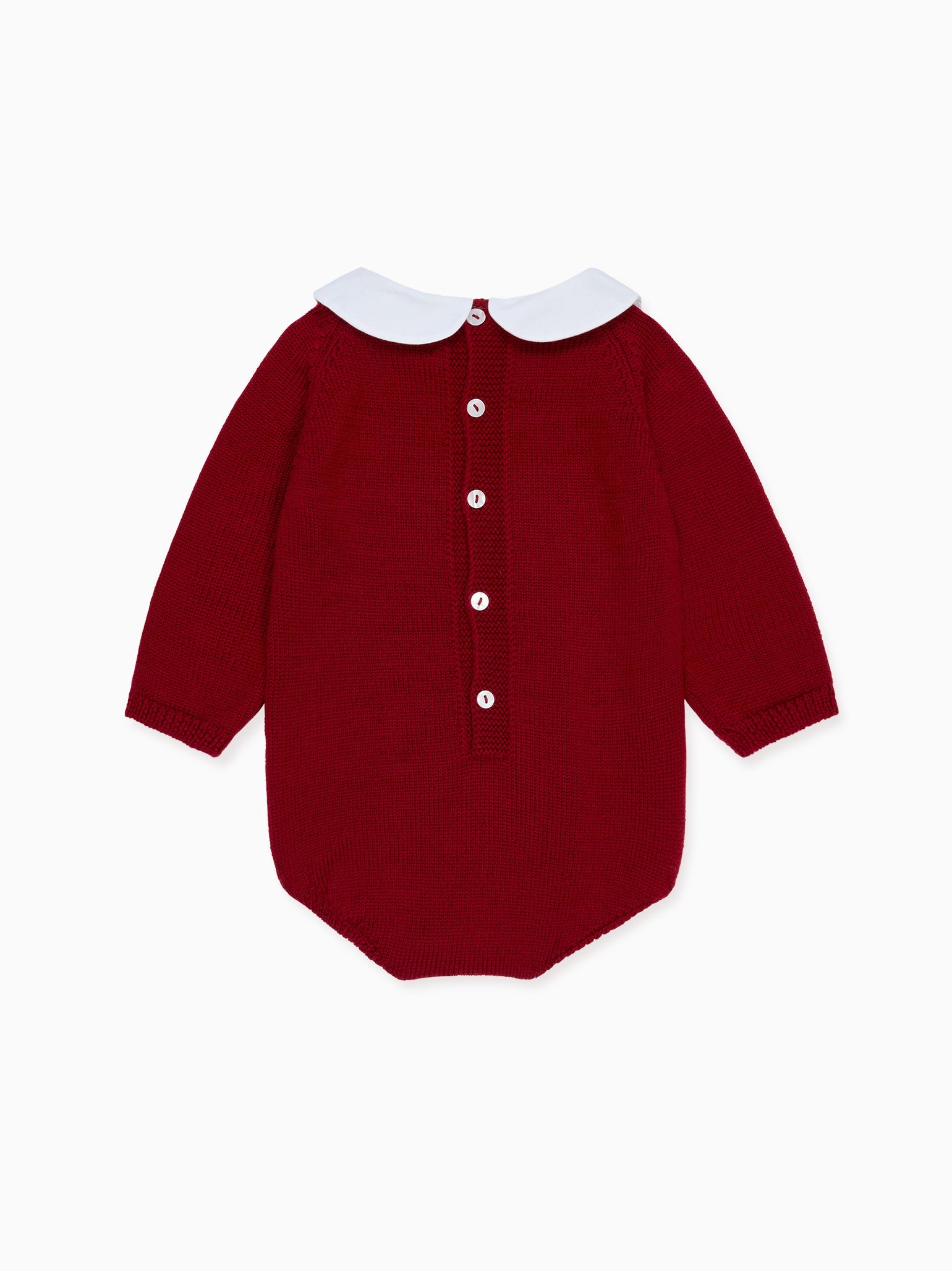 Burgundy Diaz Merino Mouse Baby Knitted Romper