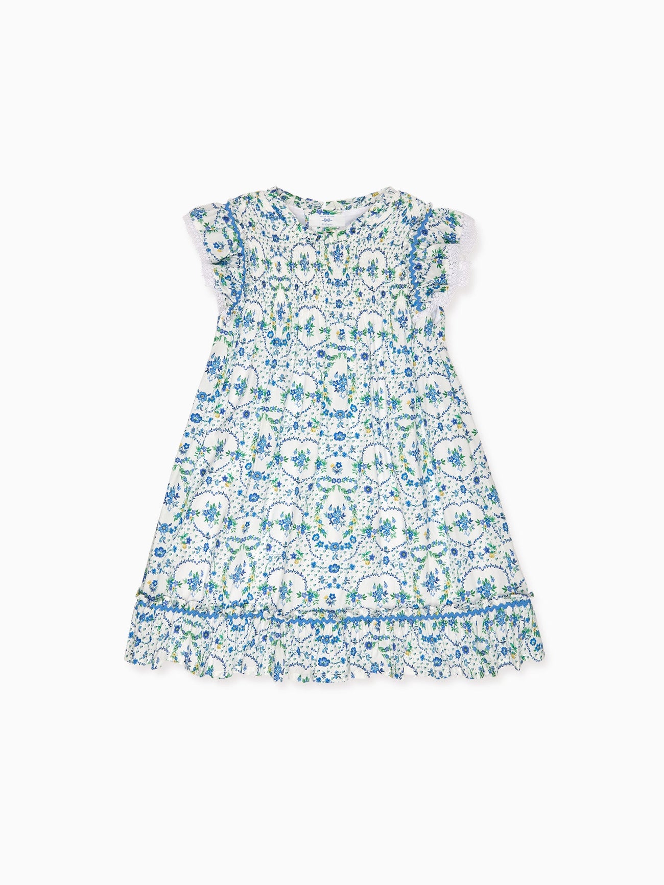 Nicky Hilton x La Coqueta Blue Bow Floral Lily-Grace Girl Empire Dress