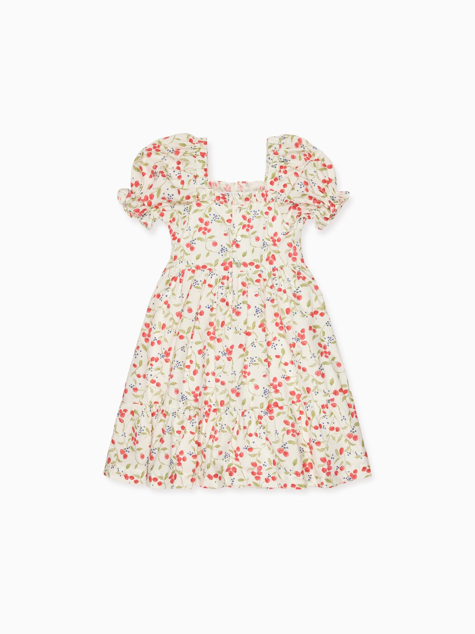 Strawberry Floral Elara Girl Hand-Smocked Dress