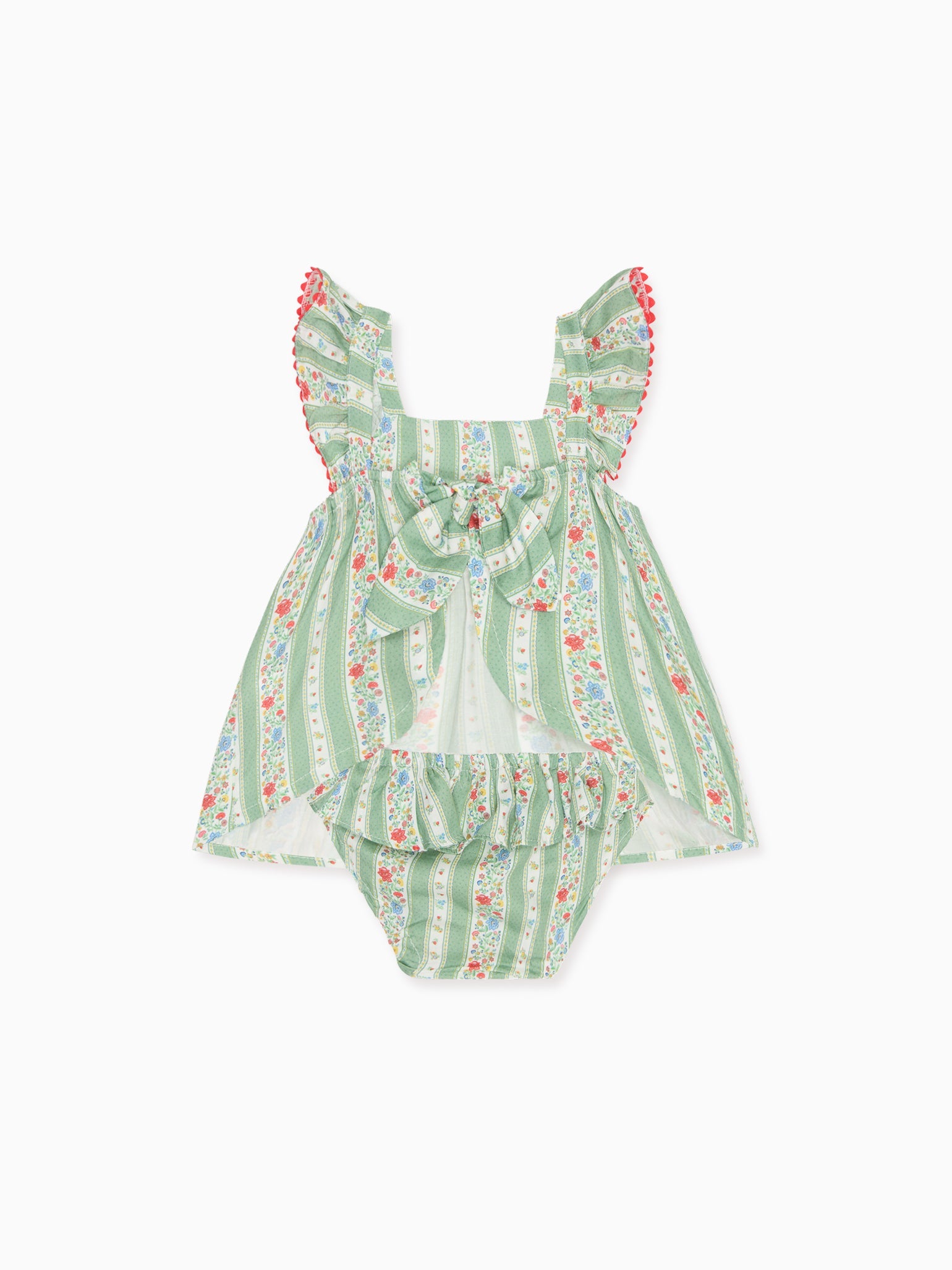 Sage Floral Stripe Elicia Baby Summer Set