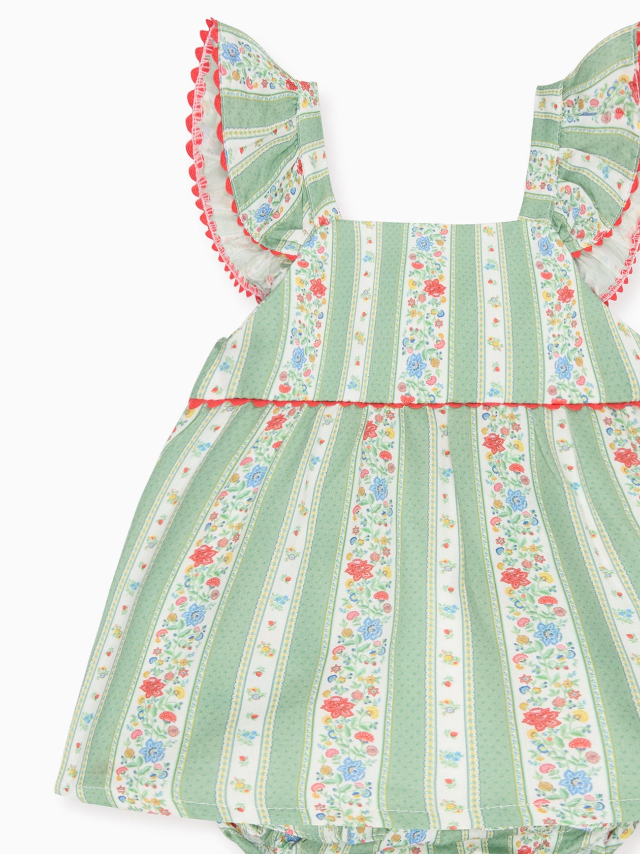Sage Floral Stripe Elicia Baby Summer Set