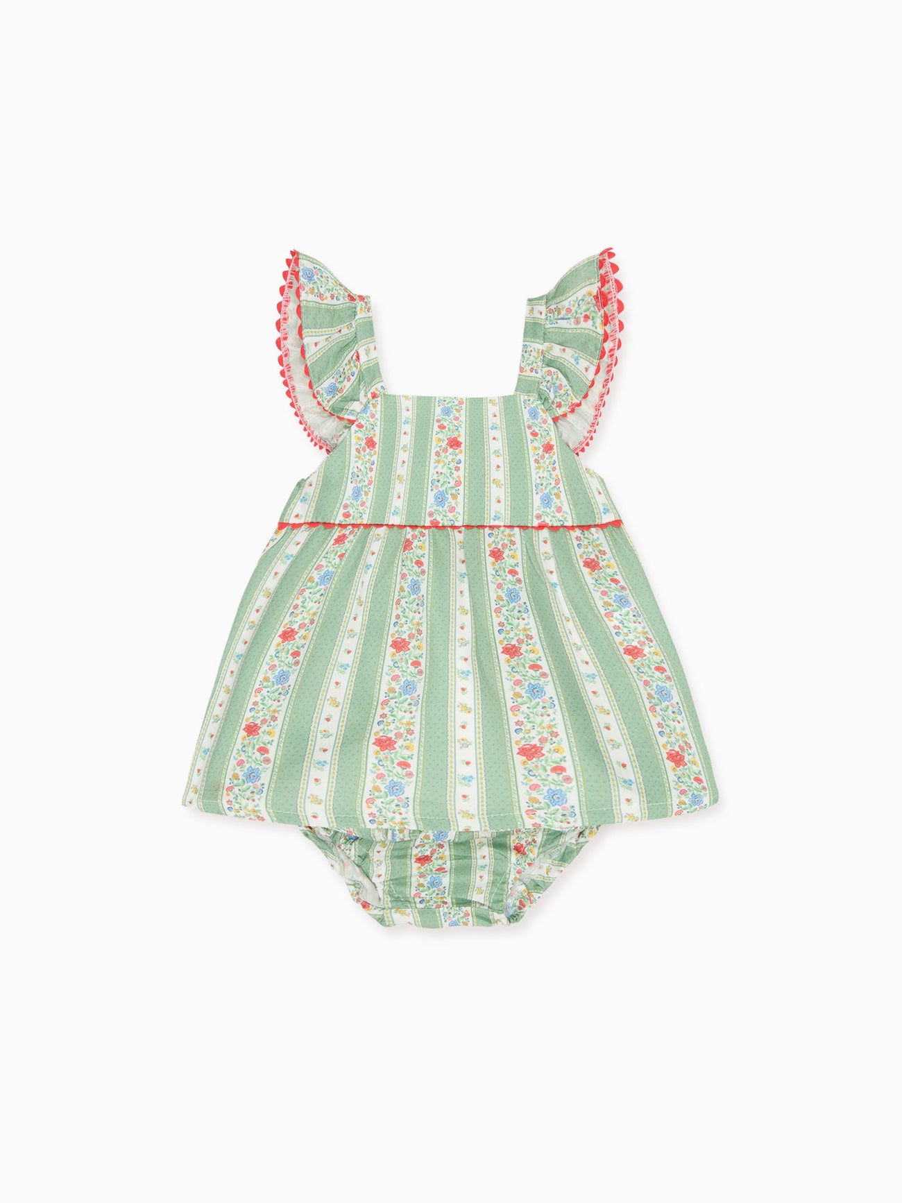 Sage Floral Stripe Elicia Baby Summer Set