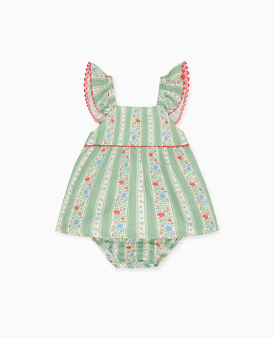 Sage Floral Stripe Elicia Baby Summer Set