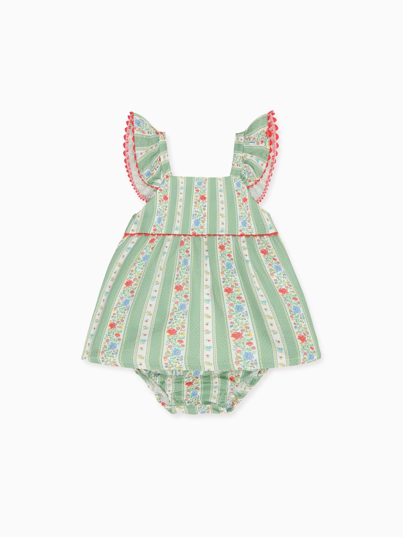 Sage Floral Stripe Elicia Baby Summer Set