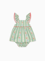 Sage Floral Stripe Elicia Baby Girl Summer Set