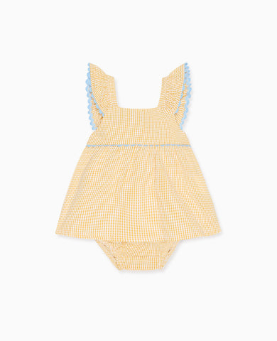 Yellow Gingham Elicia Baby Summer Set