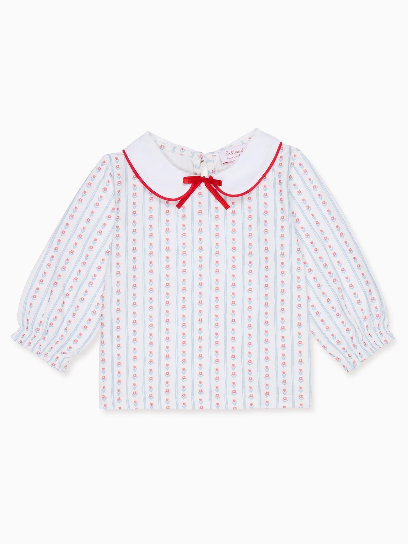 Blue Stripe Elisia Long Sleeve Baby Girl Top