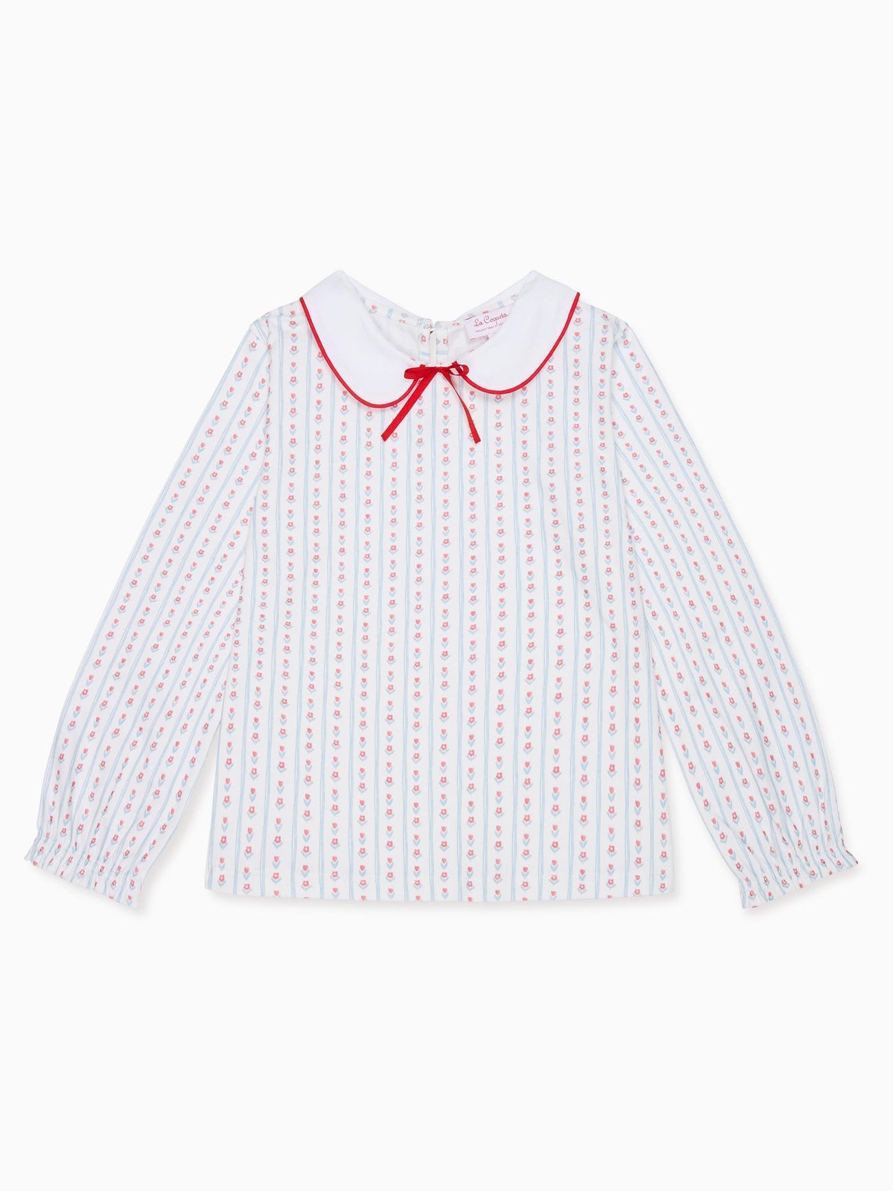 Blue Stripe Elisia Long Sleeve Girl Top
