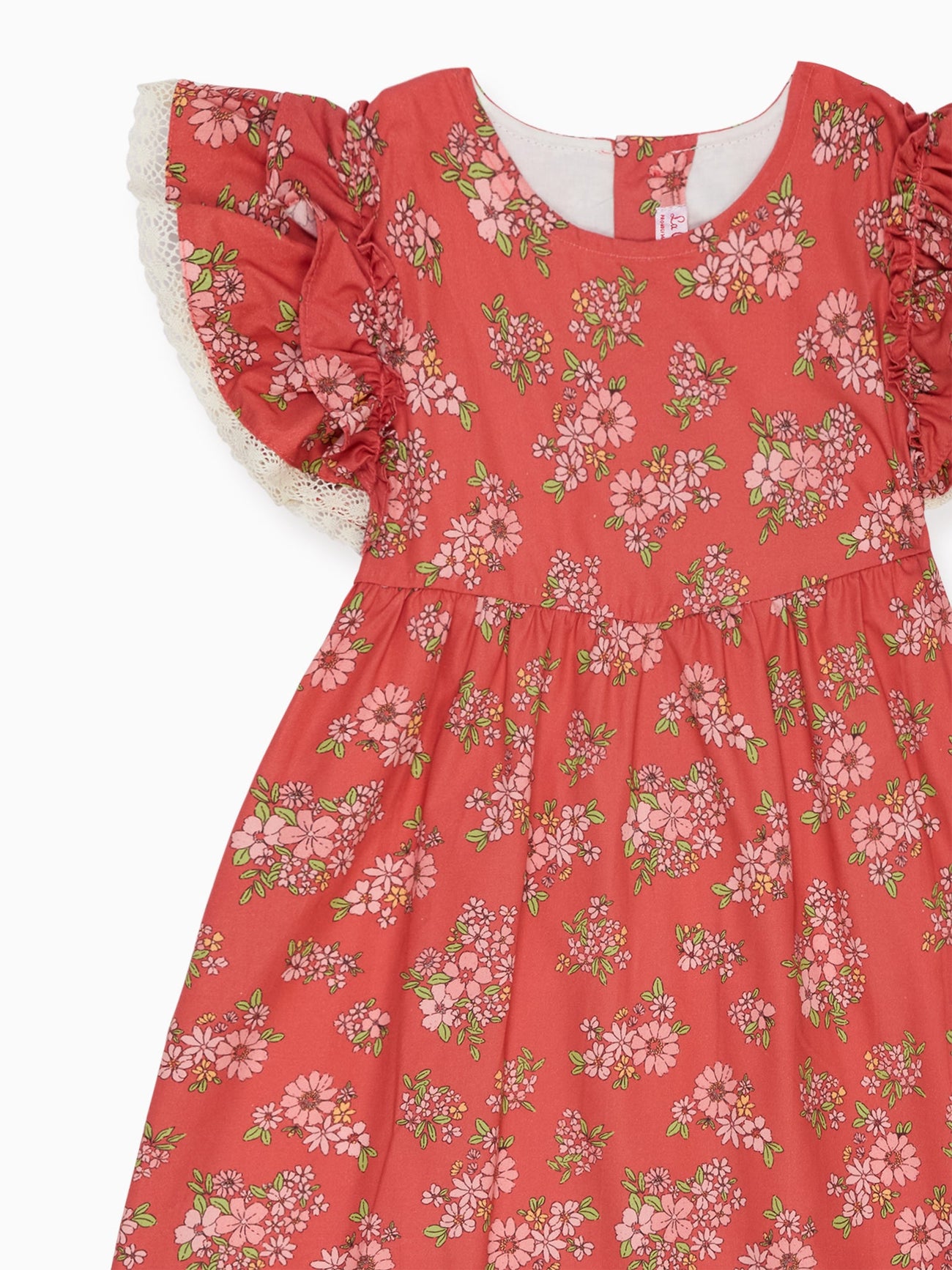 Red Floral Elsie Girl Empire Dress