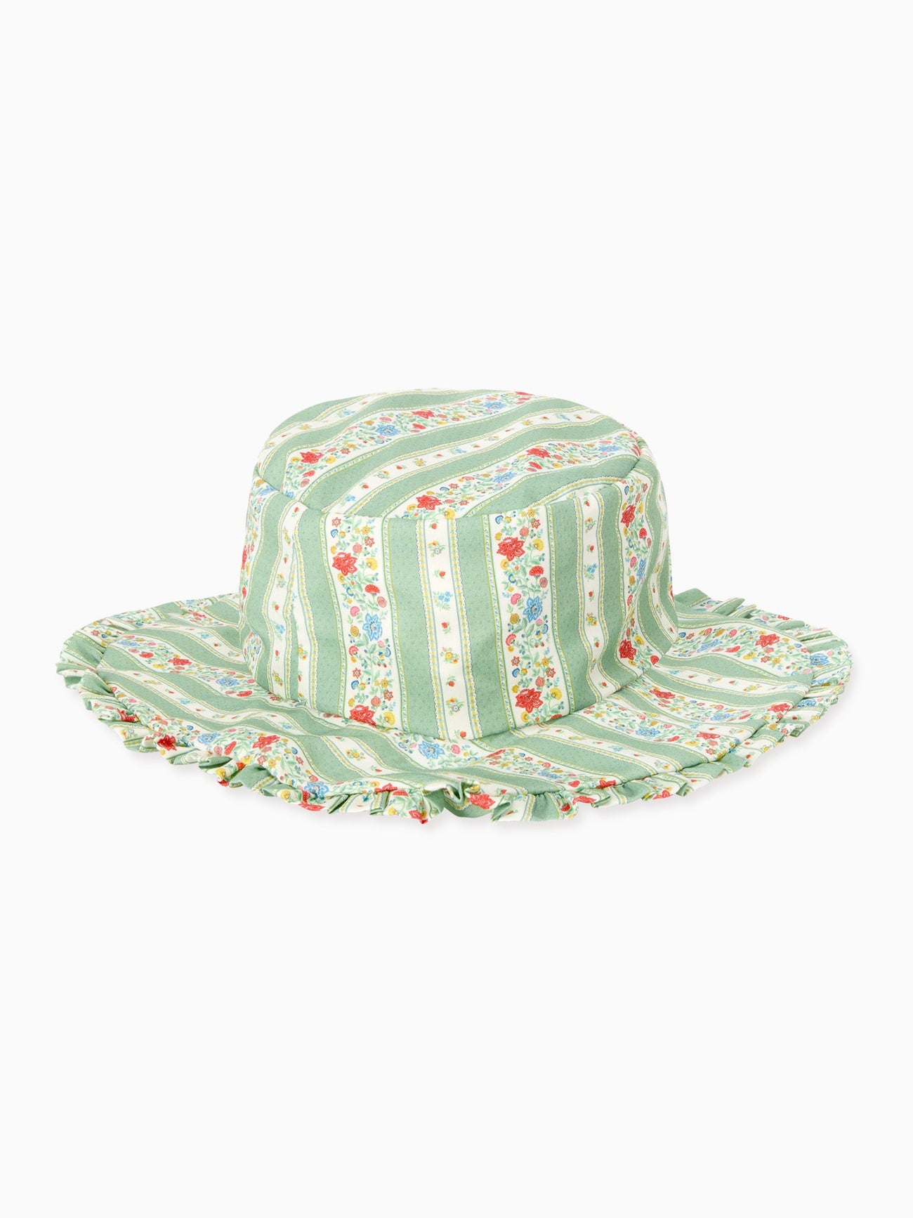 Sage Floral Stripe Emilia Girl Hat