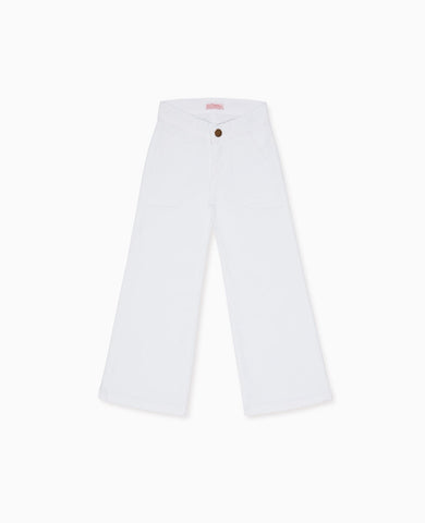 White Enola Girl Wide Leg Jeans