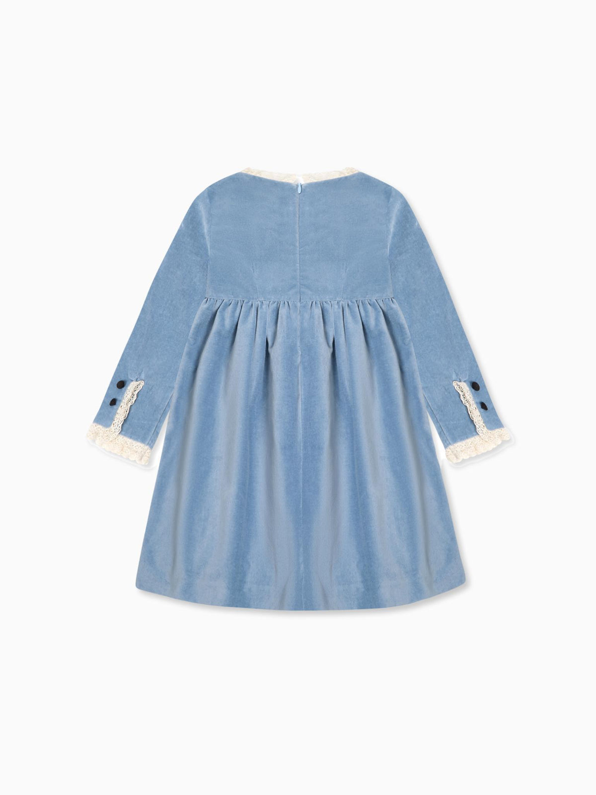 Dusty Blue Esther Velvet Girl Dress