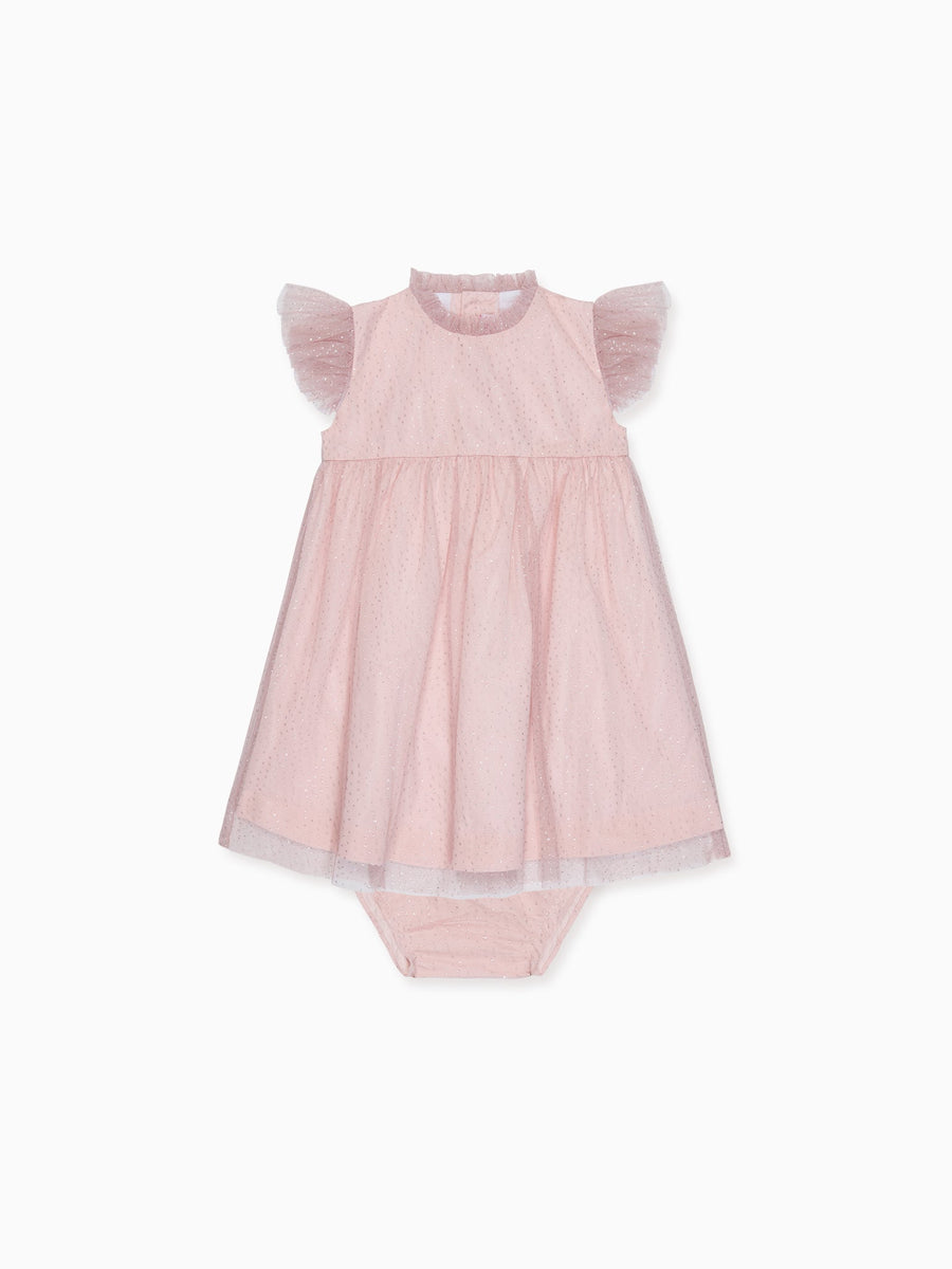 Dusty Pink Estrella Tulle Baby Girl Set La Coqueta Kids