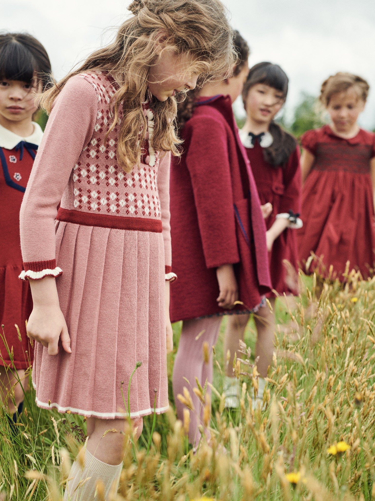 Dark Pink Oracia Merino Girl Knitted Dress