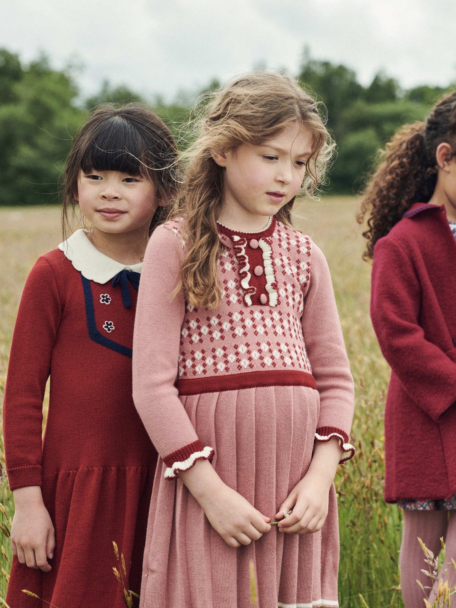 Burgundy Madena Girl Merino Knitted Dress