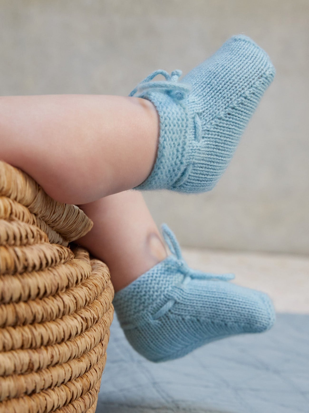 Sage Green Evita Cashmere Baby Booties