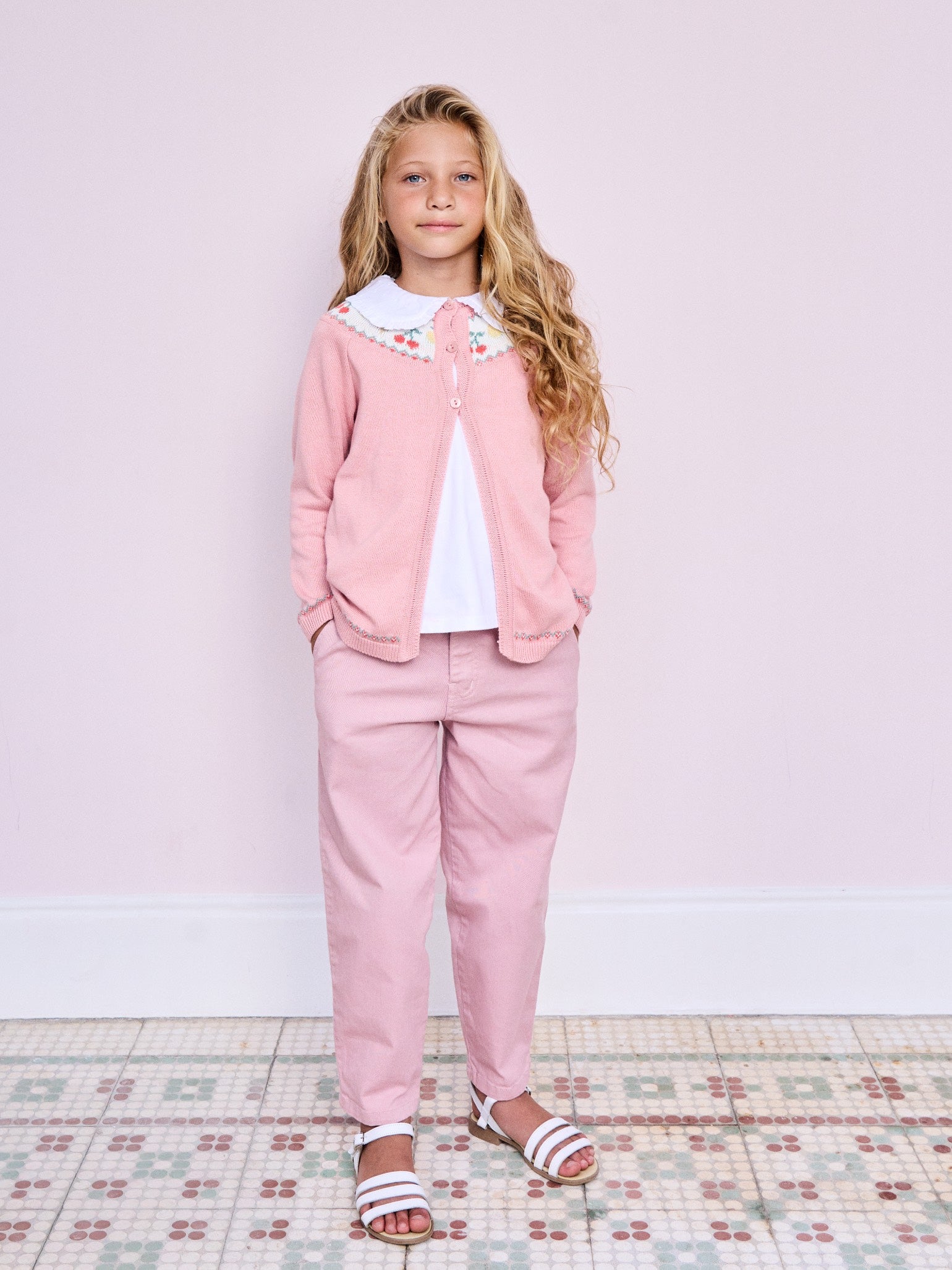 Dusty Pink Helado Cotton Girl Cardigan